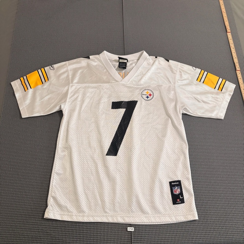 Reebok NFL Pittsburgh Steelers Roethlisberger 7 Jersey Youth Large 14-16 White